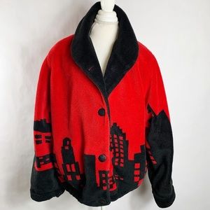 Vintage Northern Lights Skyline Sweater Jacket L